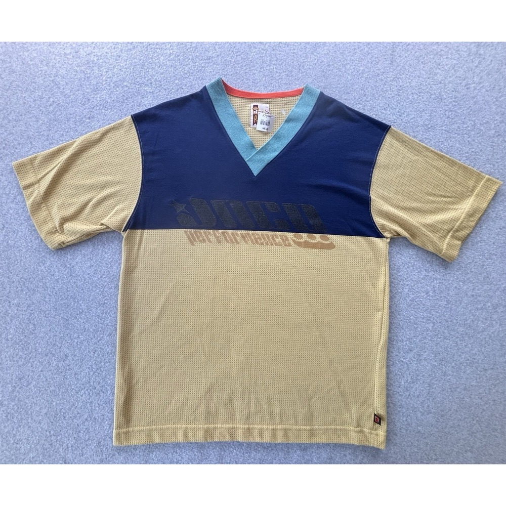 Y2K 90s JNCO JEANS Gold Blue Jersey Mesh T-shirt Men's Large‎ NWT NOS Vintage